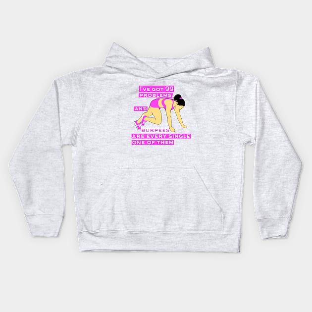 fitness girl, fitness funny, gym girl Kids Hoodie by TimAddisonArt